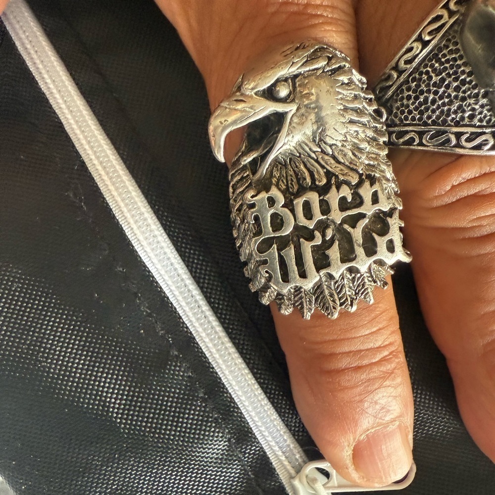 Vintage biker ring “ Born Wild” in stainless steel. - Picture 2 of 10